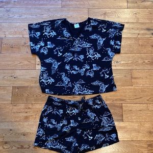 Soma Cool Nights PJ Set, Sz Medium, Like New, Black w/White Zodiac Pattern